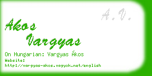 akos vargyas business card